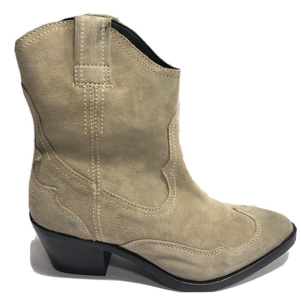 AllSaints Women’s Shira Western Boots Stone, Size 8 M
